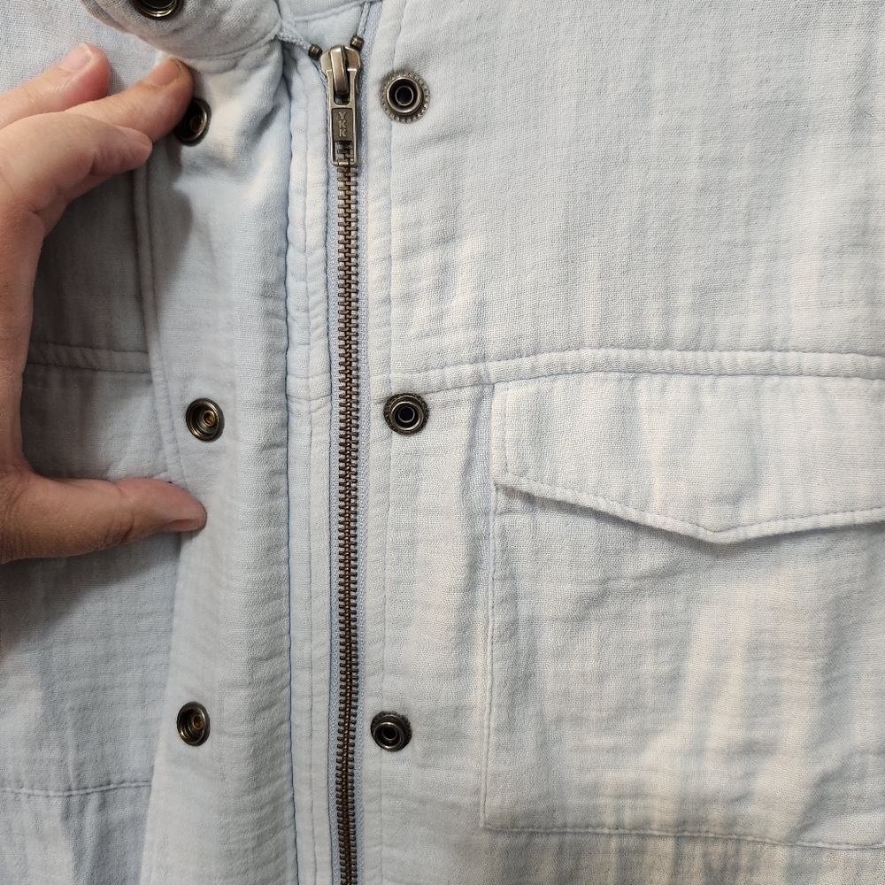 Caslon Zip Up Cotton Utility Jacket Blue Skyway. Sz S - Picture 6 of 11